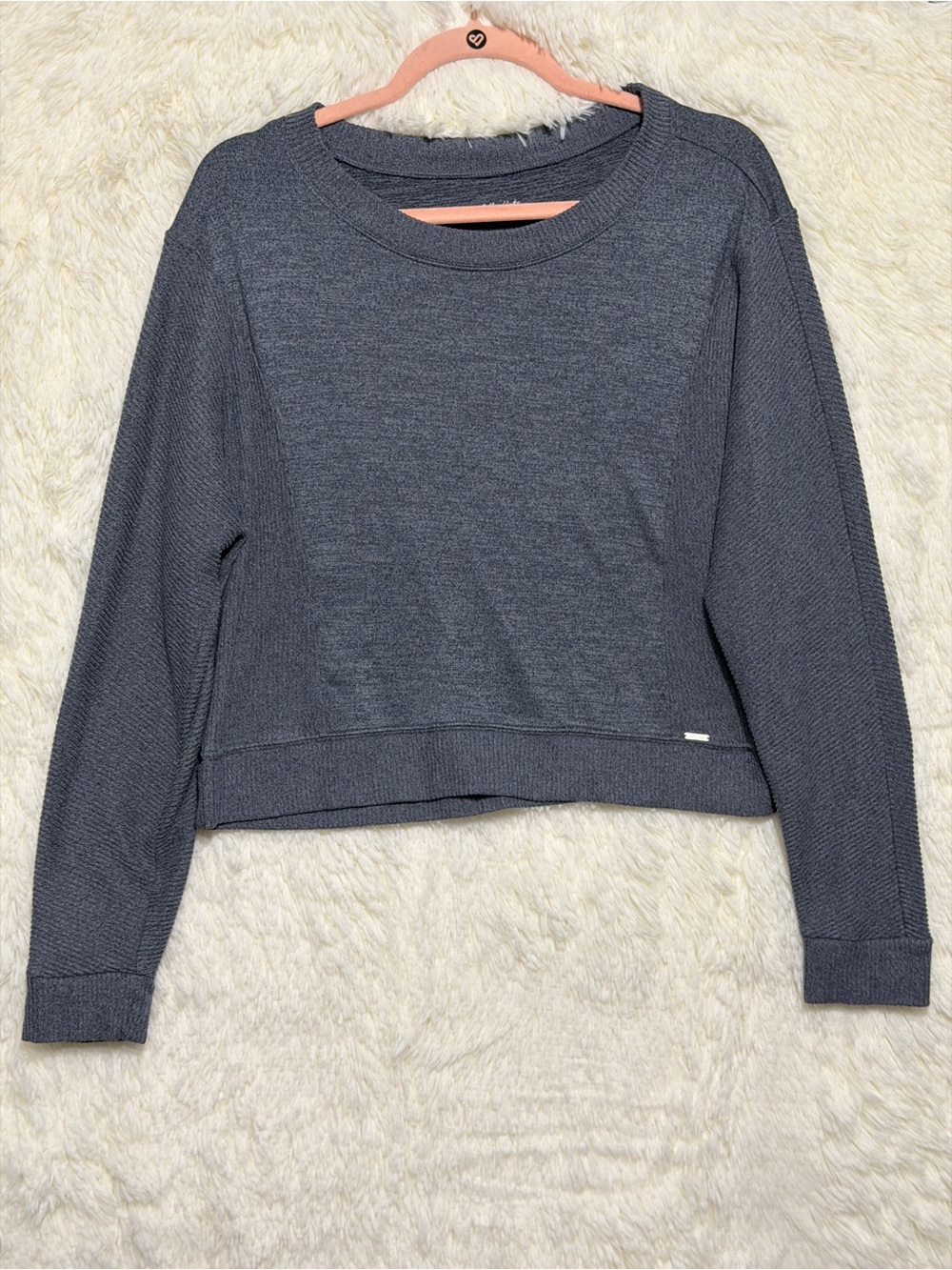 Gilly Hicks Womens Soft Ribbed Panel Top Size M Grey Clean Girl Loungewear Comfy